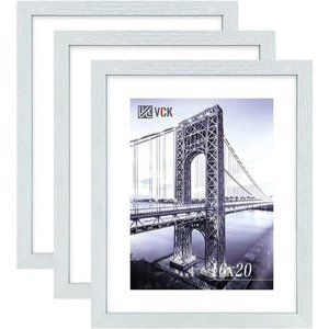 16x20 Poster Frames 3 Pack White MDF Wood and Polished Plexiglass Frame